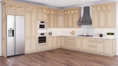 wooden cabinets