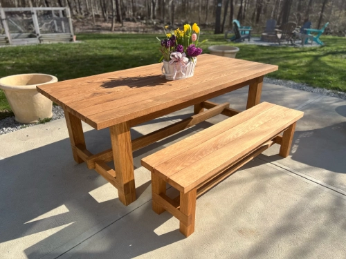 wooden tables